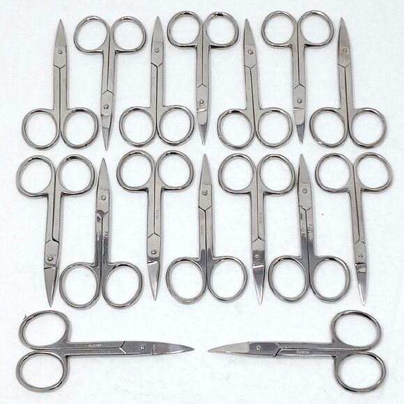 Vintage La Cross Curved Blade Stainless Nail Scissors - Lot of 16 - Picture 1 of 6